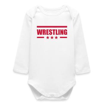 Wrestling - Baby Organic Long-Sleeved Bodysuit - white - Front