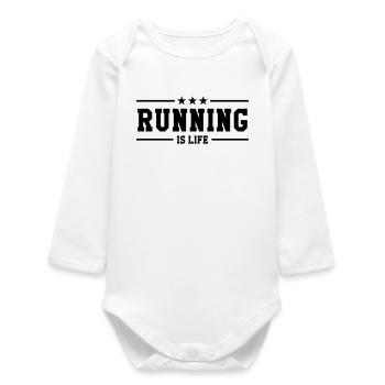 Running / Jogging / Run / Trail / Sport - Baby Organic Long-Sleeved Bodysuit - white - Front