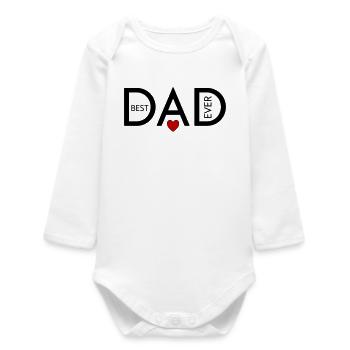 Meilleur papa de tous les temps - Body bébé manches longues biologique - blanc - Devant
