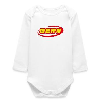 Logo néon de Berne Jaune Rouge - Body bébé manches longues biologique - blanc - Devant