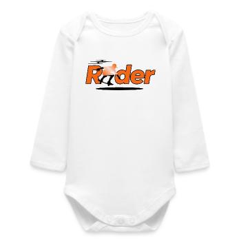 Rider Silhouette on Orange - Baby Organic Long-Sleeved Bodysuit - white - Front