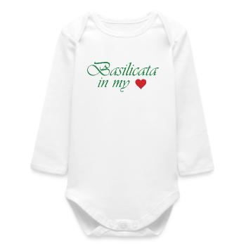 Basilicata in my heart - Baby Organic Long-Sleeved Bodysuit - white - Front