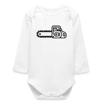 chainsaw - Baby Organic Long-Sleeved Bodysuit - white - Front