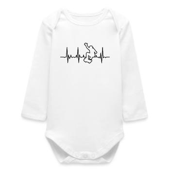 Skateboarding Herzschlag - Baby Organic Langarmbody - Weiß - Vorne
