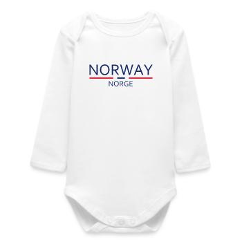 Norway - Norge - Norwegen - Flagge - Skandinavien - Baby Organic Langarmbody - Weiß - Vorne