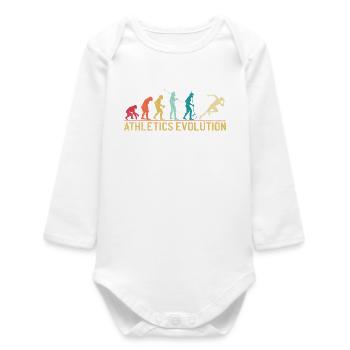 Evolution of Human Athletes Art Print - Baby Organic Long-Sleeved Bodysuit - white - Front