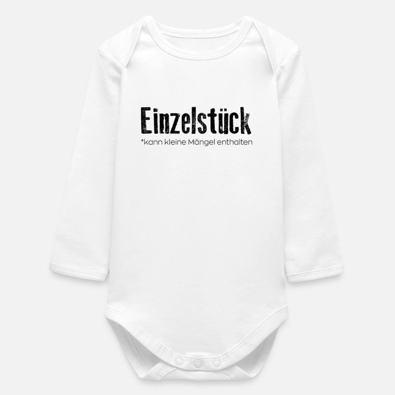 Single piece: may contain small defects - Baby Organic Long-Sleeved Bodysuit - white