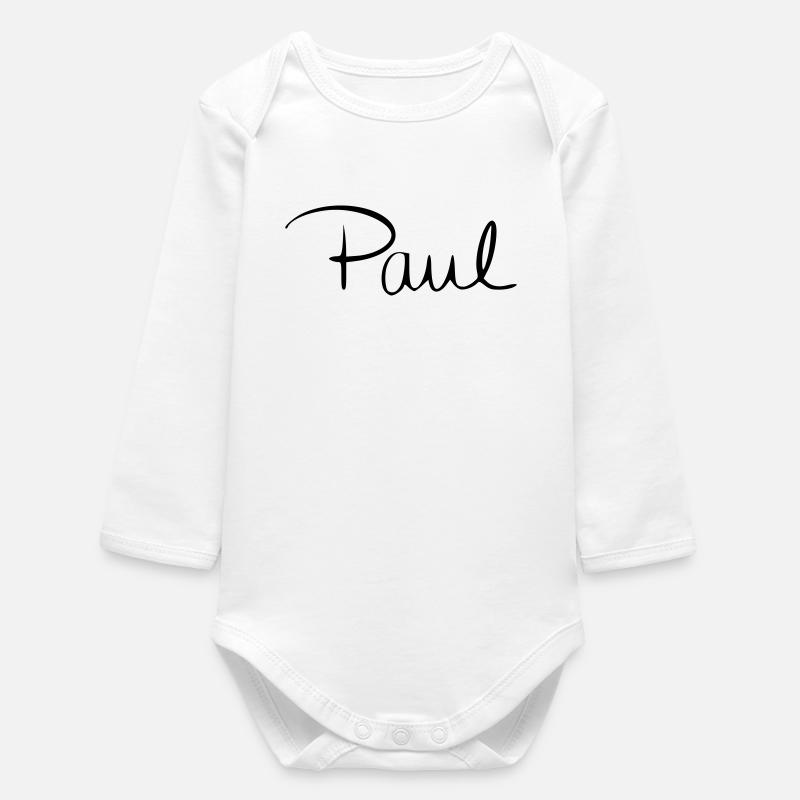 Paul - Baby Organic Long-Sleeved Bodysuit - white