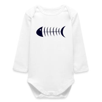 fish - Baby Organic Long-Sleeved Bodysuit - white - Front