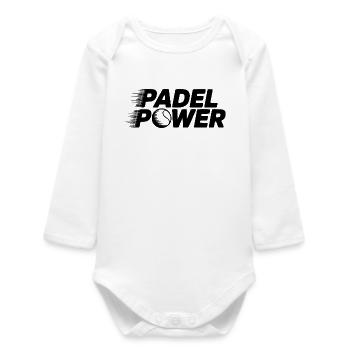 Padel Power - Baby Organic Long-Sleeved Bodysuit - white - Front