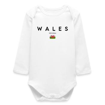 Flagge von Wales, hergestellt in Wales - Baby Organic Langarmbody - Weiß - Vorne