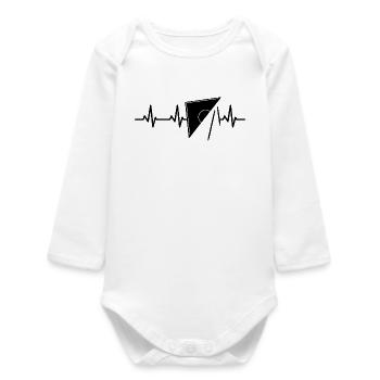 Geometry Triangle Heartbeat - Baby Organic Long-Sleeved Bodysuit - white - Front