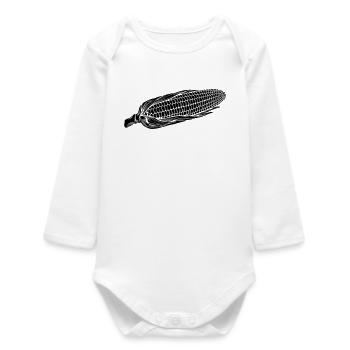 Mais-auf-Kolben-Silhouette - Baby Organic Langarmbody - Weiß - Vorne