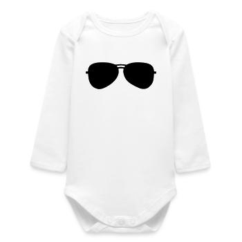 Lunettes de soleil - Body bébé manches longues biologique - blanc - Devant