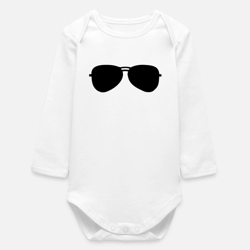Sunglasses - Baby Organic Langarmbody - Weiß