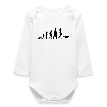 Development of the cat owner - Baby Organic Long-Sleeved Bodysuit - white - Front
