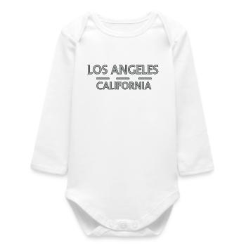 Los Angeles California Lines - Baby Organic Long-Sleeved Bodysuit - white - Front