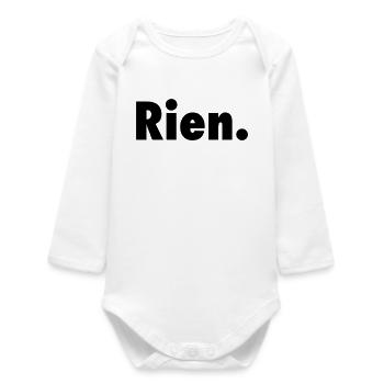 Nothing. or almost nothing satirical slogan anti slogan - Baby Organic Long-Sleeved Bodysuit - white - Front