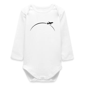 avion - Body bébé manches longues biologique - blanc - Devant