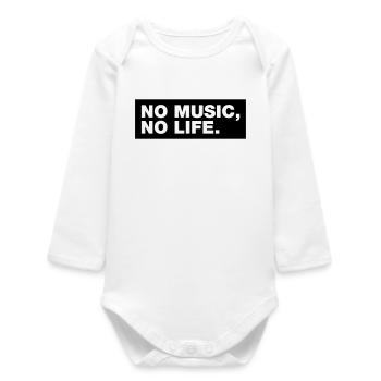 No Music No Life - Baby Organic Long-Sleeved Bodysuit - white - Front