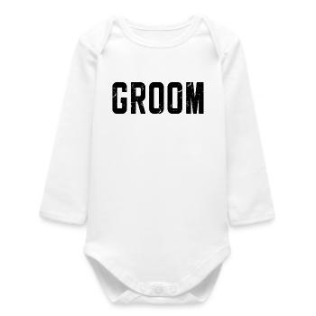 Groom Cool Matching Couple Wedding Party Marriage - Baby Organic Long-Sleeved Bodysuit - white - Front