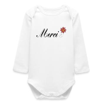 VIELEN DANK. GELIEBTE. MEISTER. DANKE HERRIN - Baby Organic Langarmbody - Weiß - Vorne