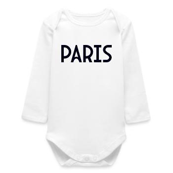 Paris - Baby Organic Long-Sleeved Bodysuit - white - Front
