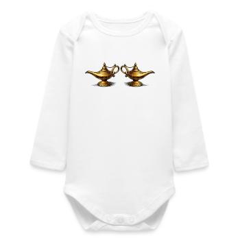 Goldene Öllampen  - Baby Organic Langarmbody - Weiß - Vorne