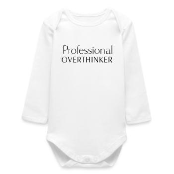 Professional Overthinker Minimalist - Baby Organic Long-Sleeved Bodysuit - white - Front