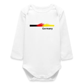 Art au pinceau du drapeau allemand - Body bébé manches longues biologique - blanc - Devant