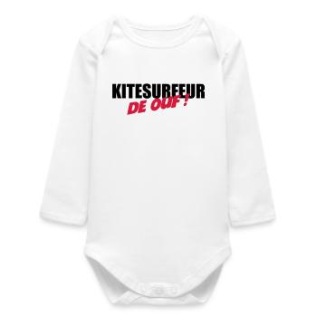 Kiteboarding Kitesurfing Kitesurf Kitesurfer Kiter - Baby Organic Long-Sleeved Bodysuit - white - Front
