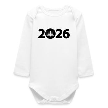 Book 2026, Education 2026, Library 2026 - Baby Organic Long-Sleeved Bodysuit - white - Front