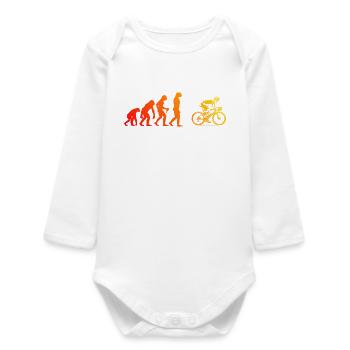 Puristisches Roadbike Thema - Baby Organic Langarmbody - Weiß - Vorne