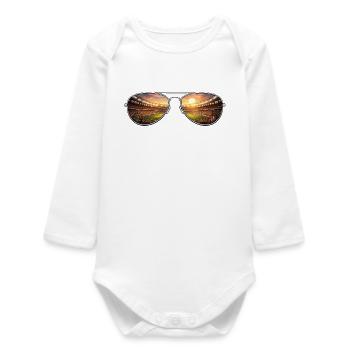 Lunettes de soleil de stade - Body bébé manches longues biologique - blanc - Devant