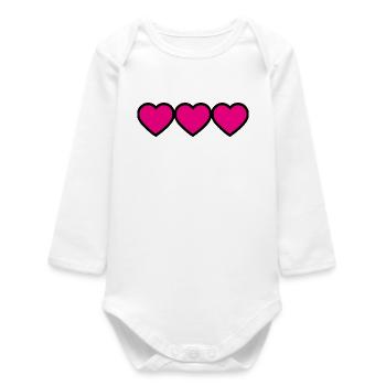 GELIEBTE. HERZ. MEISTER. VIELEN DANK. DANKE HERRIN. - Baby Organic Langarmbody - Weiß - Vorne