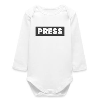Conception de la presse en disant « PRESS » Journalistes d’information - Body bébé manches longues biologique - blanc - Devant
