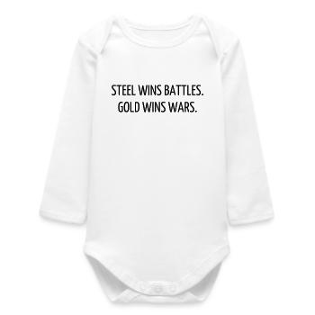 Quote / Gaming / Geek / Gamer / Computer / Game - Baby Organic Long-Sleeved Bodysuit - white - Front