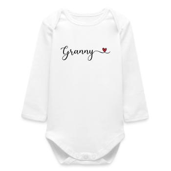 granny - Baby Organic Long-Sleeved Bodysuit - white - Front