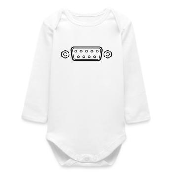 DB 9 Connector, serial connector - Baby Organic Long-Sleeved Bodysuit - white - Front