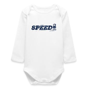 Speed Faultier Shirt, Retro, vintage Style - Baby Organic Langarmbody - Weiß - Vorne