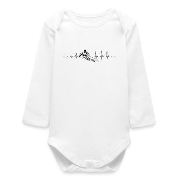 Battement de cœur du ski - Body bébé manches longues biologique - blanc - Devant
