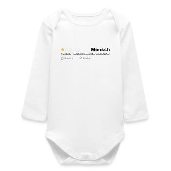 Human - 1 star - Baby Organic Long-Sleeved Bodysuit - white - Front