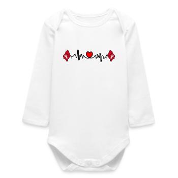 Kent Flag + Heartbeat - Baby Organic Long-Sleeved Bodysuit - white - Front