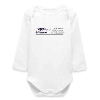 My Silence, clothing design - Baby Organic Long-Sleeved Bodysuit - white - Front