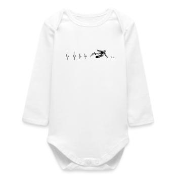 Heartbeat snowboard - Baby Organic Long-Sleeved Bodysuit - white - Front