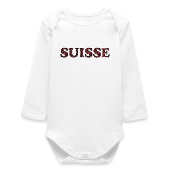 SUISSE. HUMOUR. PAYS - Body bébé manches longues biologique - blanc - Devant