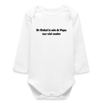 Sächsischer Onkel Spruch cool - Baby Organic Langarmbody - Weiß - Vorne