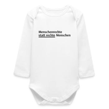 Menschenrechte Spruch Block - Baby Organic Langarmbody - Weiß - Vorne
