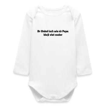 Schwäbischer Onkel Spruch cool - Baby Organic Langarmbody - Weiß - Vorne