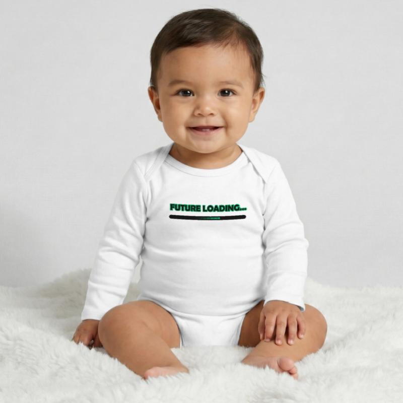 Future Loading Progress Tee Baby Organic Long-Sleeved Bodysuit